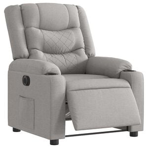 vidaXL Sill&oacute;n reclinable el&eacute;ctrico de tela gris nube