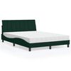 vidaXL Cama con colch&oacute;n Hanko terciopelo verde oscuro 140x190 cm
