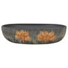 vidaXL Lavabo sobre encimera ovalado cer&aacute;mica gris y negro 59x40x14 cm