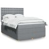 vidaXL Cama box spring con colch&oacute;n tela gris claro 140x190 cm