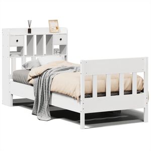 vidaXL Estructura de cama sin colch&oacute;n madera de pino blanca 90x200 cm