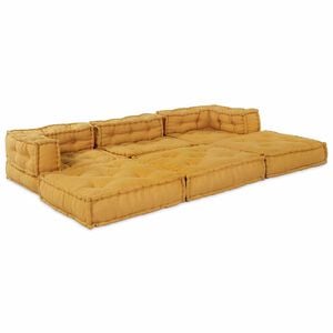 vidaXL Unidad de Sof&aacute; Modular Tela Amarillo 210 x 70 x 56 cm
