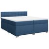 vidaXL Cama box spring con colch&oacute;n tela azul 200x200 cm