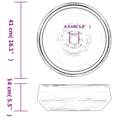 vidaXL Lavabo sobre encimera redondo cerámica gris Φ41x14 cm