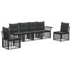 vidaXL Conjunto de sof&aacute;s de exterior 6 uds. Negro y Gris oscuro