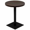 vidaXL Mesa de bar bistr&oacute; MDF y acero redonda fresno oscuro 60x75 cm