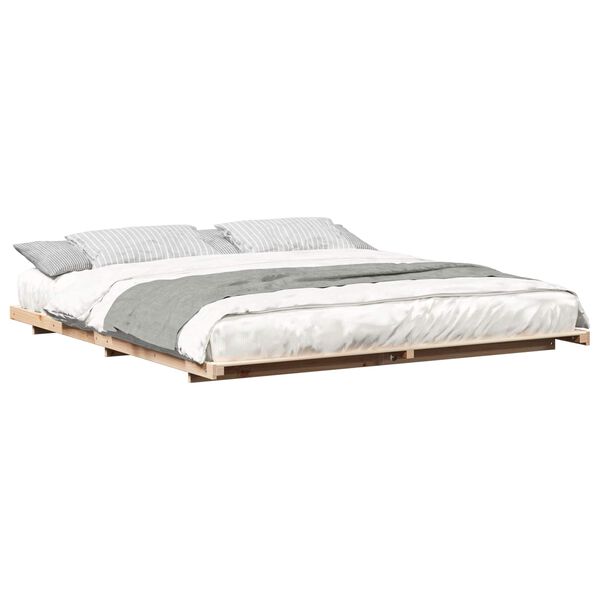 vidaXL Estructura de cama Marr&oacute;n 180 x 200 cm Madera maciza de pino