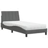vidaXL Cama con colch&oacute;n Hanko tela gris oscuro 90x190 cm