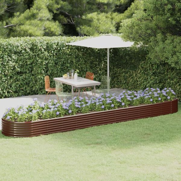 vidaXL Jardinera arriate acero galvanizado marr&oacute;n 507x100x36cm