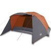 vidaXL Tienda de campa&ntilde;a con porche 4 personas impermeable gris y naranja