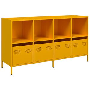 vidaXL Aparador acero laminado en fr&iacute;o amarillo mostaza 135x39x73,5 cm