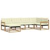 vidaXL Conjunto de sof&aacute;s de exterior con coj&iacute;n 6 pcs Blanco y Crema