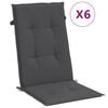 vidaXL Cojines silla respaldo alto 6 uds tela gris antracita melange