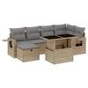 vidaXL Set sof&aacute;s de jard&iacute;n 7 piezas y cojines rat&aacute;n sint&eacute;tico beige