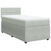 vidaXL Cama box spring con colch&oacute;n terciopelo gris claro 90x190 cm