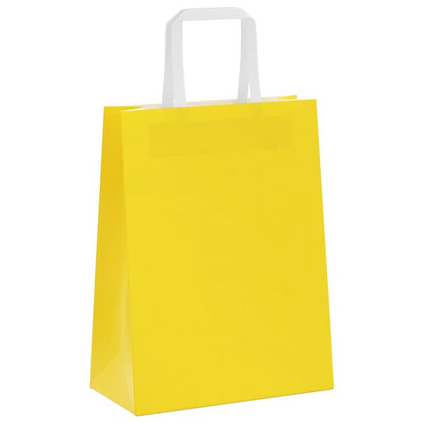 vidaXL Bolsas de papel con asas 50 uds amarillas 21x11x28 cm
