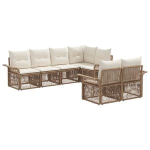 vidaXL Conjunto de sof&aacute;s de jard&iacute;n 7 uds. 7-N&uacute;mero de plazas Beige