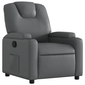 vidaXL Sill&oacute;n reclinable de piel sint&eacute;tica gris