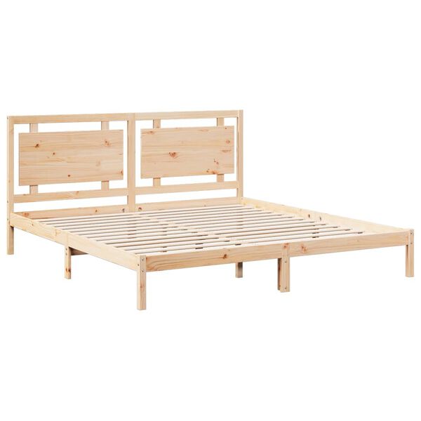 vidaXL Cama extralarga sin colch&oacute;n madera maciza 180x210 cm