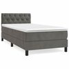 vidaXL Cama box spring con colch&oacute;n terciopelo gris oscuro 80x200 cm