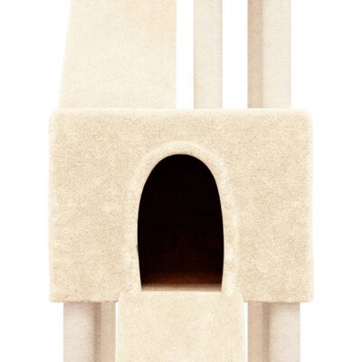 vidaXL Rascador para gatos con postes de sisal crema 190 cm