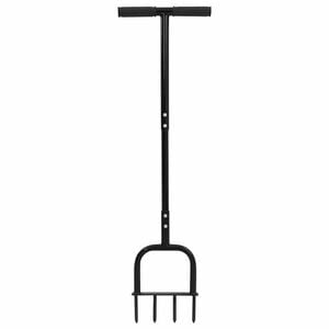 vidaXL Herramienta Aireadora de C&eacute;sped Negro 95 x 27 cm Pl&aacute;stico