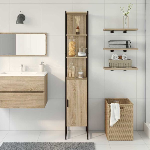 vidaXL Mueble de Cuarto de Ba&ntilde;o con estante Sonoma 33 x 33 x 185,5 cm