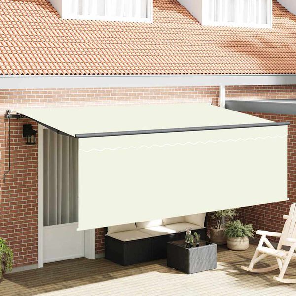 vidaXL Toldo Retr&aacute;ctil Manual Crema 350 x 200 cm Poli&eacute;ster y Aluminio
