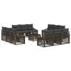 vidaXL Conjunto de sof&aacute;s de jard&iacute;n 13 pcs Gris rat&aacute;n sint&eacute;tico