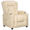 vidaXL Sill&oacute;n reclinable de tela crema