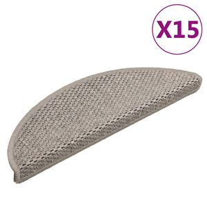 vidaXL Alfombrillas autoadhesivas sisal 15 uds plateado 56x17x3 cm