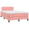 vidaXL Cama box spring con colch&oacute;n terciopelo rosa 120x190 cm