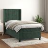 vidaXL Cama box spring con colch&oacute;n terciopelo verde oscuro 90x200 cm