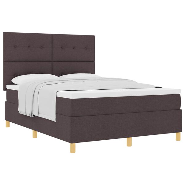 vidaXL Cama tipo Box Spring Marr&oacute;n Oscuro 160 x 200 cm tela