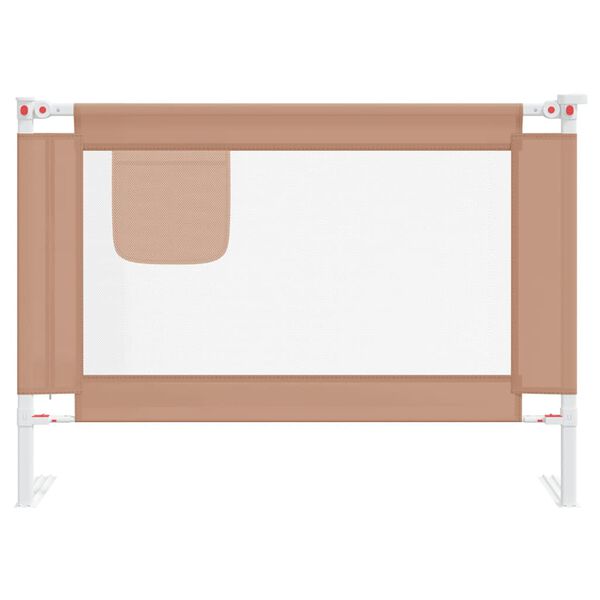 vidaXL Barandilla de seguridad cama de niño tela gris taupe 90x25 cm