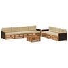 vidaXL Conjunto de sof&aacute;s de exterior 8 pcs Natural y Beige