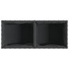 vidaXL Jardinera de jard&iacute;n con 2 maceteros rat&aacute;n PE negro 72x30x32 cm