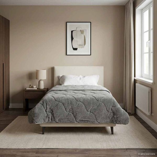 vidaXL Edred&oacute;n de Todo el A&ntilde;o Acolchado Antracita 140 x 220 cm