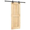 vidaXL Puerta corredera con herrajes madera maciza de pino 80x210 cm
