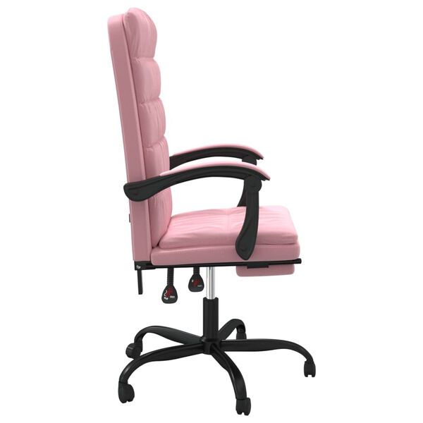 vidaXL Silla de oficina reclinable terciopelo rosa