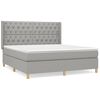 vidaXL Cama box spring con colch&oacute;n tela gris claro 160x200 cm