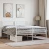 vidaXL Estructura cama sin colch&oacute;n con estribo metal blanco 140x200 cm