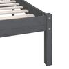 vidaXL Estructura de cama sin colch&oacute;n madera maciza gris 140x200 cm