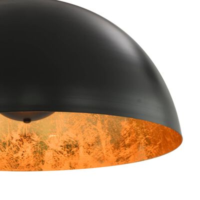 vidaXL Lámparas de techo 2 uds semiesféricas negro y dorado 50 cm E27