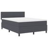 vidaXL Cama Box Spring LED Gris Oscuro y 140 x 200 cm Tela de Pana