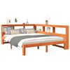 vidaXL Cama con estanter&iacute;a sin colch&oacute;n madera maciza marr&oacute;n 140x190 cm