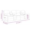 vidaXL Sill&oacute;n de masaje reclinable 4 plazas con portavasos gris claro