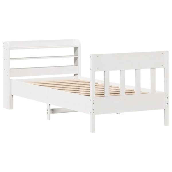 vidaXL Estructura cama sin colch&oacute;n madera maciza pino blanca 100x200cm