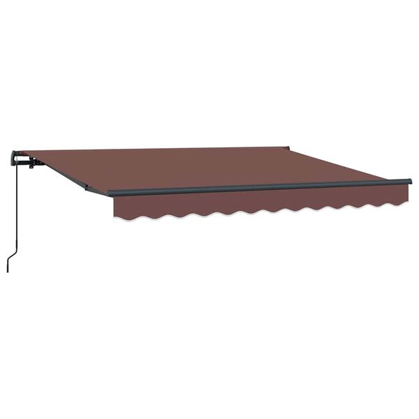 vidaXL Toldo Retr&aacute;ctil Manual Marr&oacute;n 350 x 200 cm tela