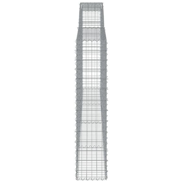 vidaXL Cesta gaviones forma arco hierro galvanizado 400x30x140/160 cm